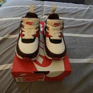Nike Kids' Air Max White and Burgundy Shoes
